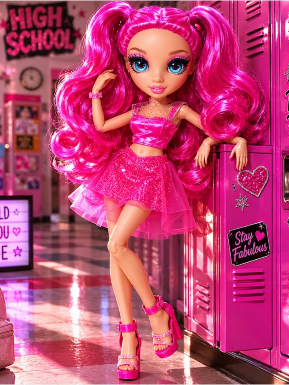 rainbow high stella monroe fuchsia hot pink fashion doll MGA glam collectible